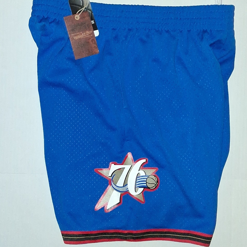 Philadelphia 76ers 1999-00 Mitchell and Mess Swingman Shorts Royal Blue XXL NWT